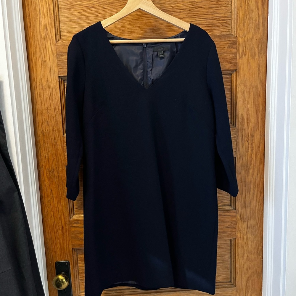 J. Crew Navy 3/4 Sleeve Dress sz 10